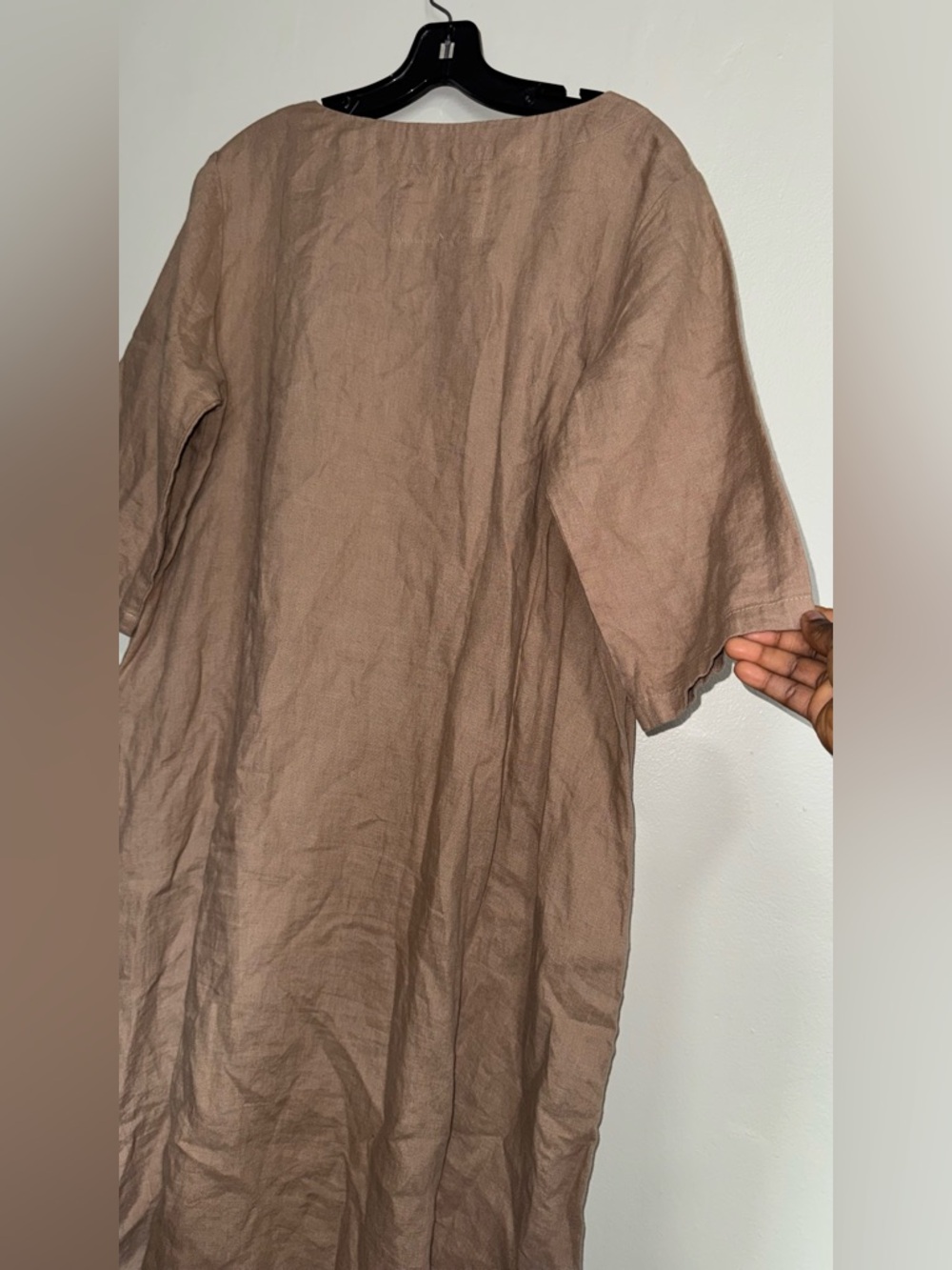 notPERFECTLINEN Taupe Linen Midi Dress - Picture 5 of 9